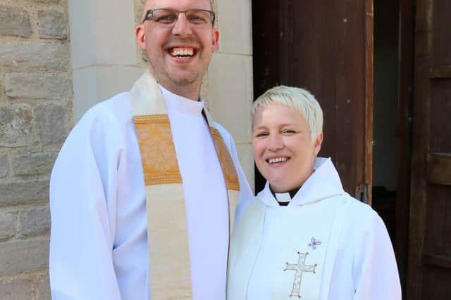 The Rev David Morgan and the Rev Vickie Morgan, who are husband and wife, and were both ordained as priests at Portsmouth Cathedral