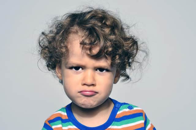 Kieran's son Louie was flabbergasted at his family's attempts to make the toy train work
