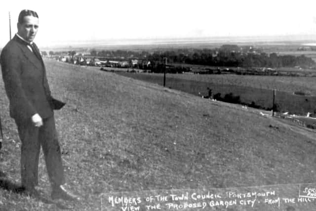 Circa 1920 and members of Portsmouth council, including Councillor Brown, take a look over what was dubbed a new 'garden city'.
