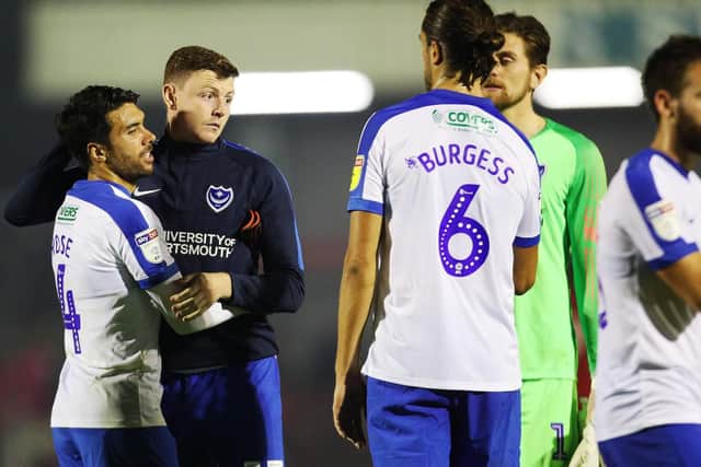 Dion Donohue is congratulated by his team-mates at the final whistle Picture: Joe Pepler
