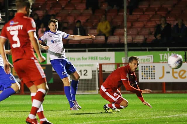 Dion Donohue hands Pompey victory at Crawley Picture: Joe Pepler