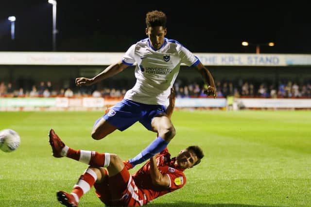 Haji Mnoga in action for Pompey against Crawley Picture: Joe Pepler