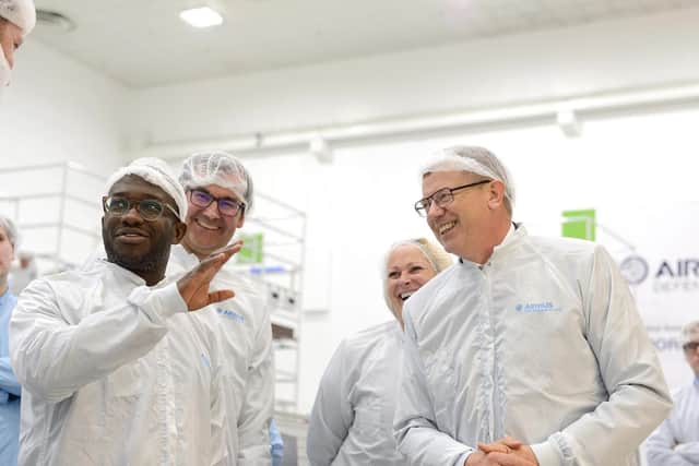 Science Minister Sam Gyimah visiting staff at Airbus in Hilsea