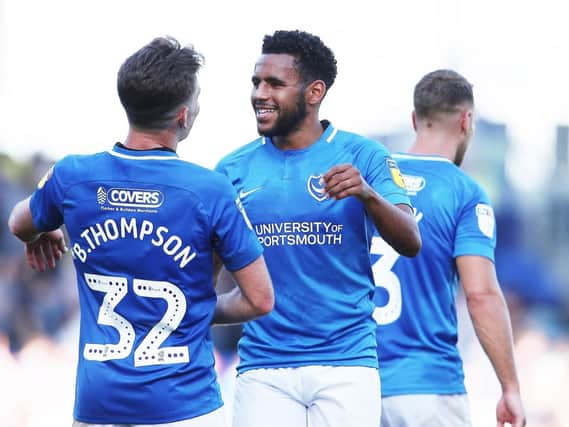 Nathan Thompson is on target for his 50th Pompey appearance on Saturday. Picture: Joe Pepler