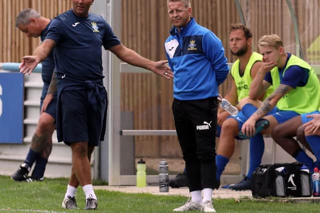 Baffins boss Steve Leigh, left, and assistant Steve Ledger. Picture: Chris Moorhouse