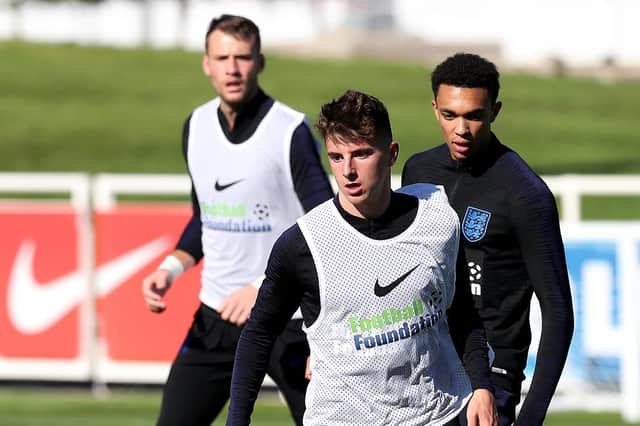 England's Mason Mount during the training session at St George's Park, Burton.