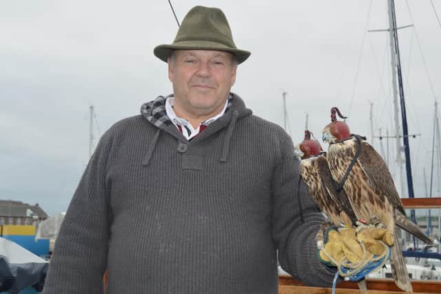 Chris Kemble with Medusa, right, and her brother Bosun. Picture: David George