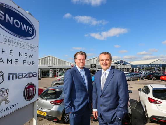 Neil McCue, Group Board Director, Snows Group, left, with Stephen Snow, Snows Group Chairman,