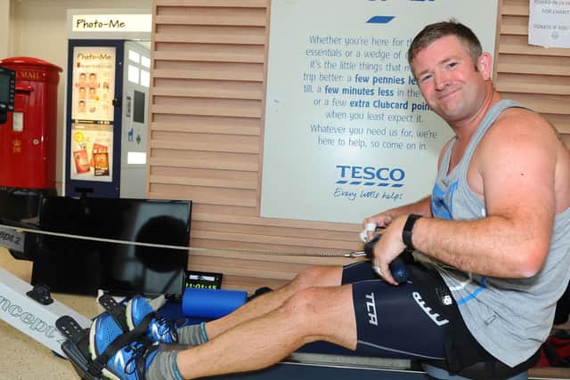 Nick Wright during his charity row for Over the Wall. Picture: Sarah Standing