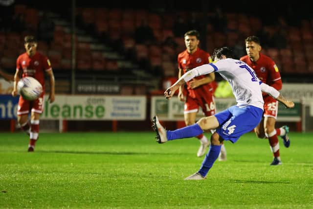 Joe Mason fired a penalty over the bar against Crawley. Picture: Joe Pepler