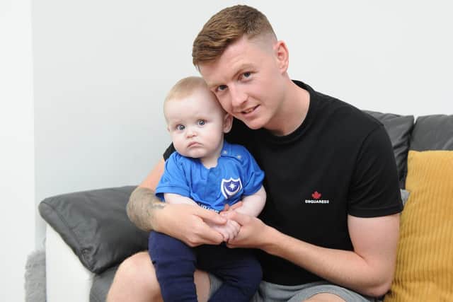 Dion Donohue with his son Mason at home in Portsmouth
Picture: Habibur Rahman