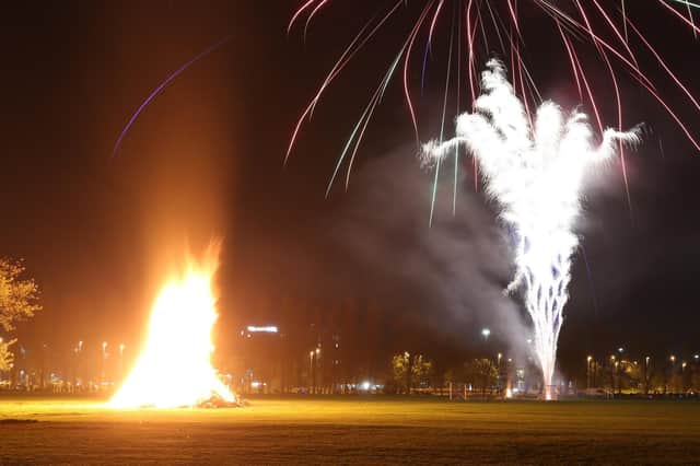 The bonfire and fireworks on the King George V playing fields last year Picture: Habibur Rahman