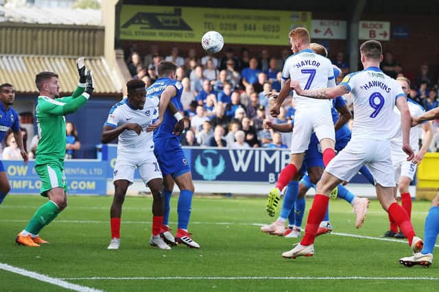 Tom Naylor put Pompey ahead in the 23rd minute Picture: Joe Pepler