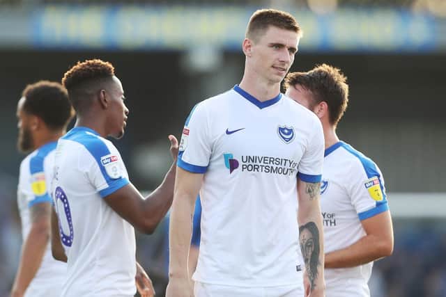 Oli Hawkins was back in Pompey's side as they returned to winning ways in League One. Picture: Joe Pepler