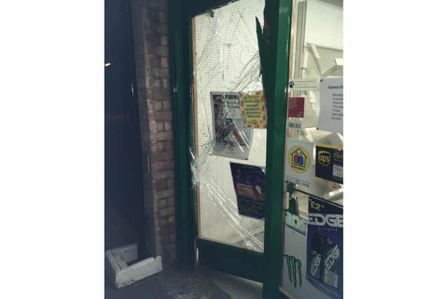 Damage at Queens Parade News in Gosport