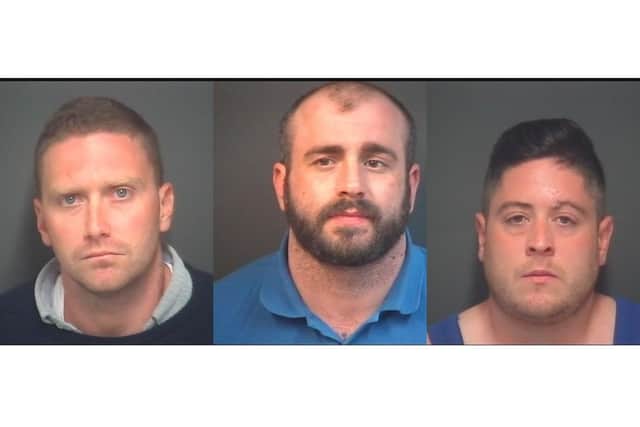 From left, Michael Kingsley, of Highland Road, Southsea, Daniel Stevenson, of Washington Road, Emsworth and Adam Atkinson, of Nelson Road, Portsmouth