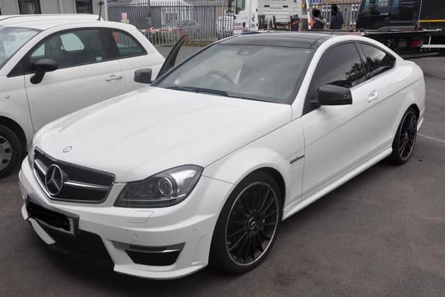 A Mercedes seized from Daniel Stevenson, from Emsworth, who was jailed for 40 months.
The 35-year-old of Washington Road was arrested on December 14, 2015 after police discovered 210 grams of high purity cocaine in the boot of his car