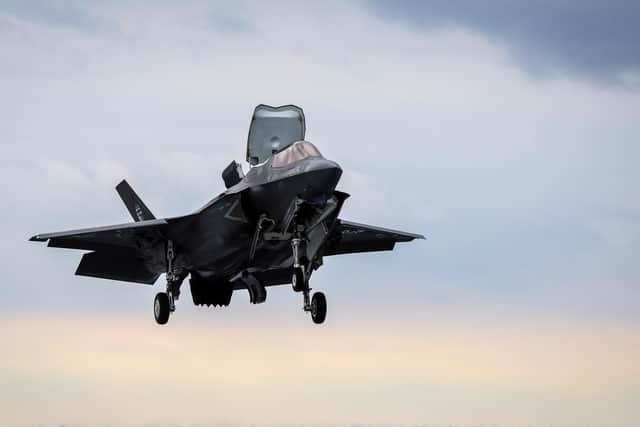 BAE Systems test pilot Peter Wilson carries out the world's first shipborne vertical rolling landing (SVRL) on board HMS Queen Elizabeth. Picture: Royal Navy / Crown Copyright