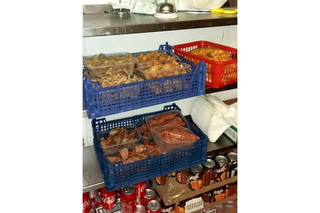 Meat stored in open boxes at the Golden Boat takeaway in Cosham Picture: Portsmouth City Council