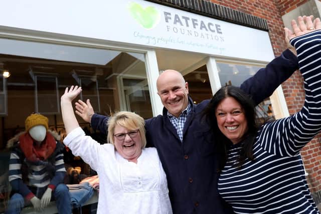 From left, store manager Tee Malinson, Fatface CEO Anthony Thompson, and Adrienne Heeley from Fatface HR department. Picture: Chris Moorhouse