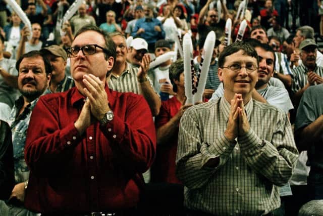 Paul Allen (left) founded Microsoft with childhood friend Bill Gates (right). Picture: AP Photo/Steve Slocum