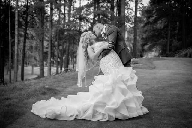 Amy and Danny Rawlings on their big day.