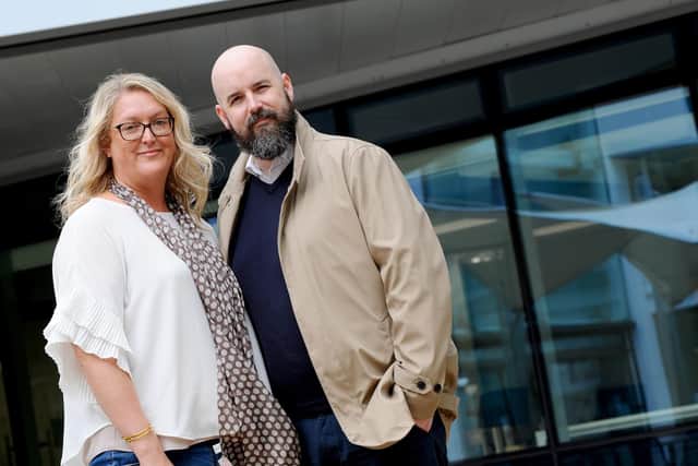Pam Saunders (40) and her husband-to-be Craig McHugh (40), from Portsmouth, have set up a training firm called Living Your Learning. Picture: Sarah Standing (180635-4523)