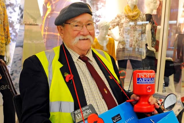 Ted Burridge collecting for the Poppy Appeal in Fareham Shopping Centre
