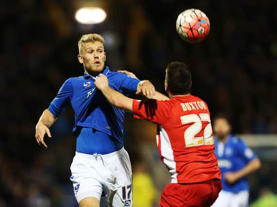 Jayden Stockley in Pompey colours against Accrington in December 2015. Picture: Joe Pepler
