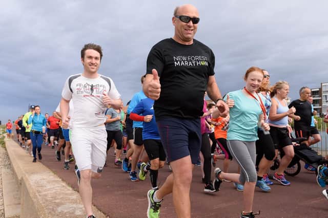 A runner gives the Lee-on-the-Solent parkrun the thumbs up Picture: Duncan Shepherd