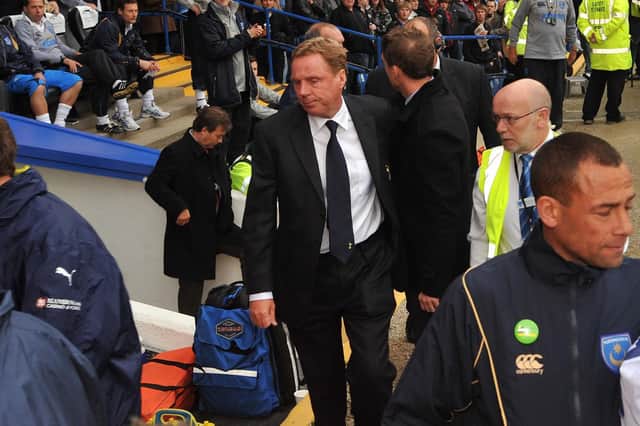 Harry Redknapp arrives back at Fratton Park as Spurs manager Picture: Steve Reid