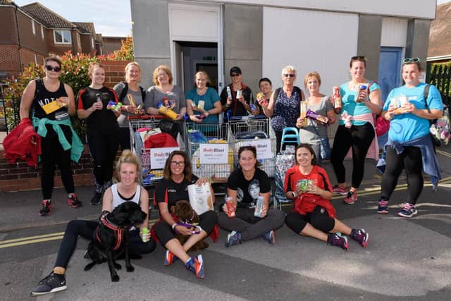 The Bodyblast Bootcampers who walked for the food bank
Picture: Duncan Shepherd