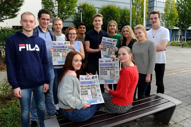 Back from left, Christopher Talbot, Alastair Thompson, Daniel Vassie, Ashley Foskett, Isaac Garg, Adam Nixon, Lauren Wise, Lotte Pegler, Amber Westley and Sam Brooke with front, seated from left, Sophie Adler and Stephanie Hankin
Picture: Sarah Standing (180776-6592)