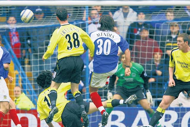 Fleetwood boss Joey Barton was a member of the Manchester City side on the receiving end of Pedro Mendes in March 2006