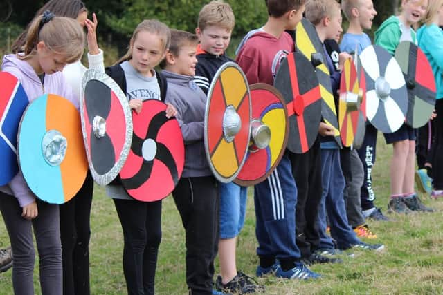 Year 7 students from Horndean Technology College re-enact the Battle of Hastings