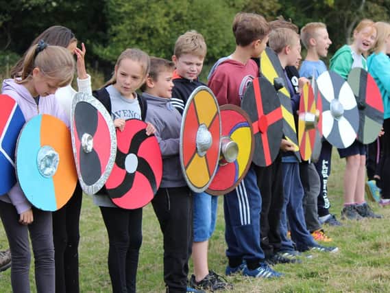 Year 7 students from Horndean Technology College re-enact the Battle of Hastings