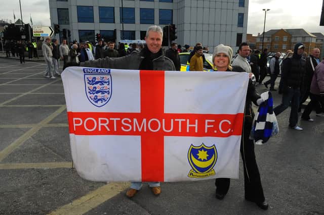Portsmouth fans in Southampton after Pompey's 4-1 FA Cup win in 2010