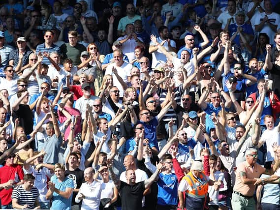 Pompey fans are to be rehoused in the Milton End as part of a two-game trial. Picture: Joe Pepler