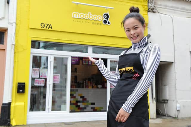 Annie Wu at her new tea bar Mooboo in Portsmouth. Picture : Habibur Rahman