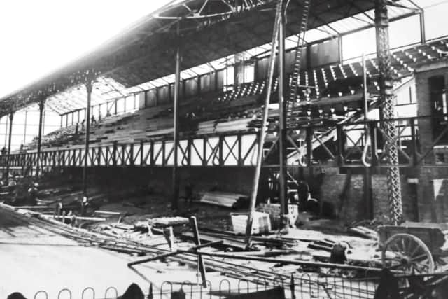 Looking in the new South Stand at Fratton Park from the Fratton End.