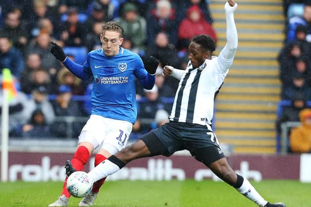 Ronan Curtis has been away on international duty since Pompey lost to Gillingham. Picture Joe Pepler