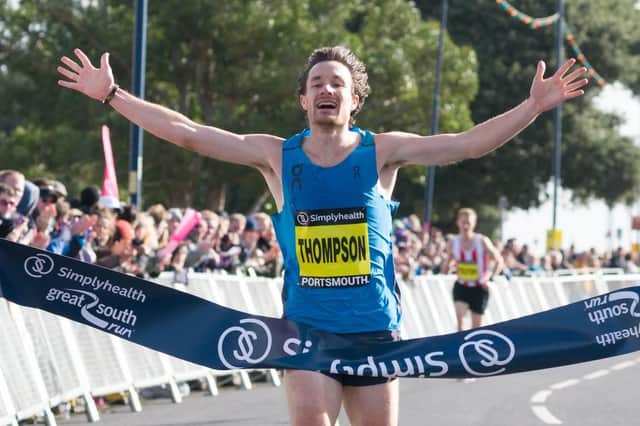 Chris Thompson winning the Great South Run in 2017. Picture: Duncan Shepherd