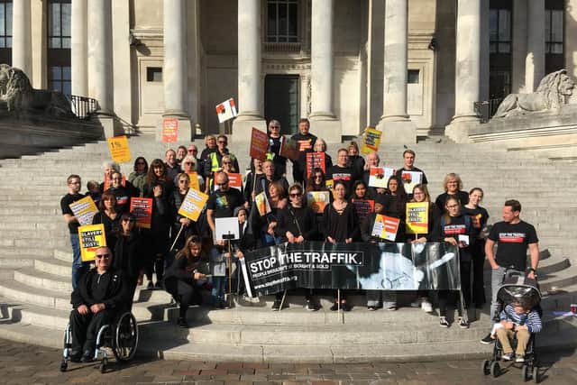 Anti-slavery protesters in Portsmouth