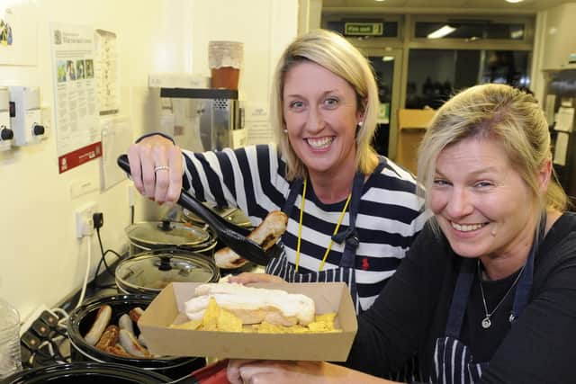 (l to r), Gemma Utton and Carol Mertens in the kitchen. Picture Ian Hargreaves