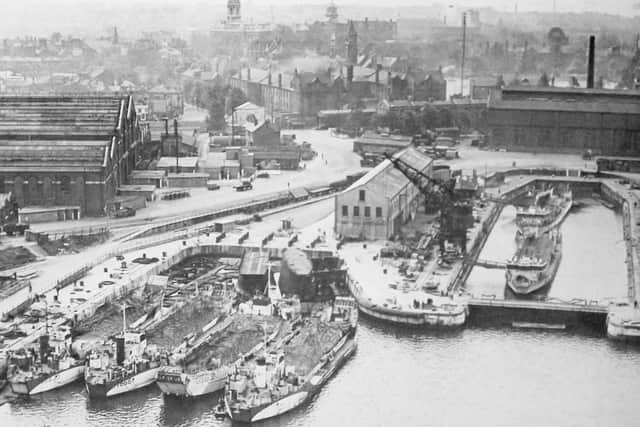 The south-west corner of Portsmouth dockyard.