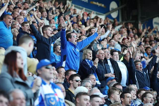 Pompey fans at Saturday's game against Fleetwood. Picture: Joe Pepler