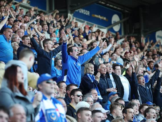 Pompey fans at Saturday's game against Fleetwood. Picture: Joe Pepler