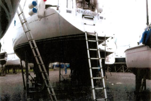Endeavour, with the access ladder attached by Mr Christie. Picture: Michael Baxter / Health and Safety Executive