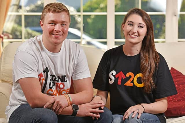 Catherine Pointer, 26, from Fareham, with her fiance Ash
