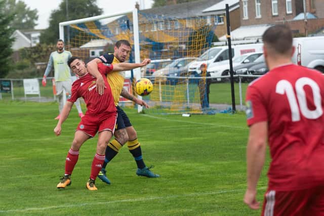 Steve Hutchings scored for Moneyfields. Picture: Vernon Nash